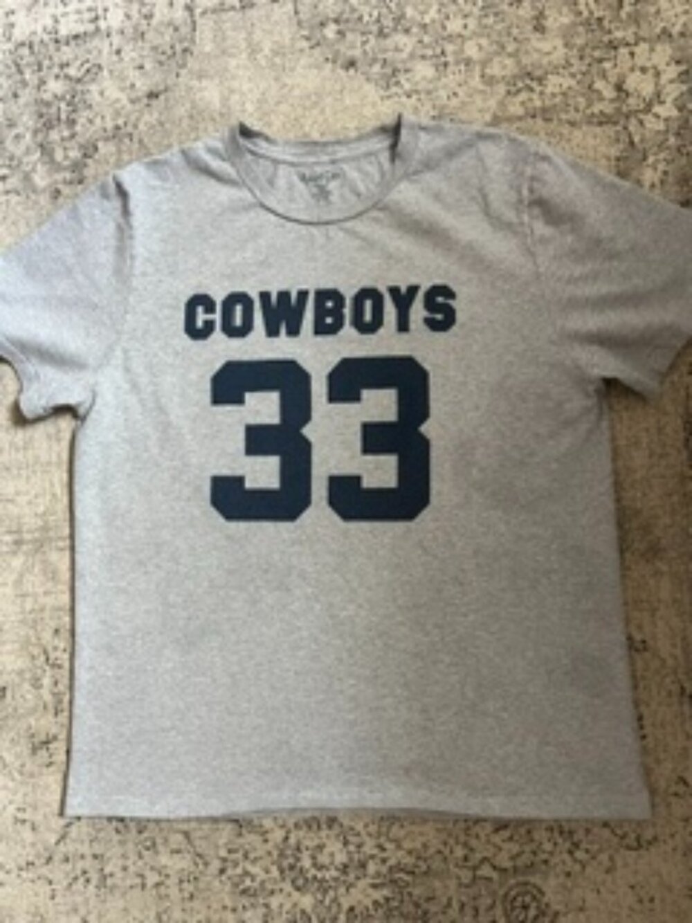 John Galt Cowboys 33 Oversized Gray Cotton T-Shirt One Size Fits Most